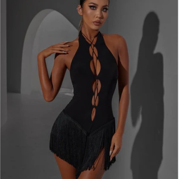 Latin Ballroom Black ZYM Dress 2350 NWT - MEDIUM - Picture 1 of 7